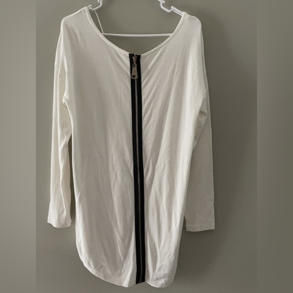 Soft Surroundings Women's Margulies Zipper Back Sweater Tunic Shirt Size M Ivory - Picture 2 of 12